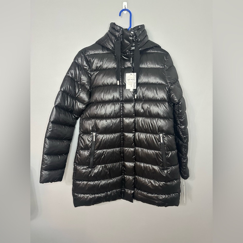 Nine West Women’s Black Puffer Jacket with Hood